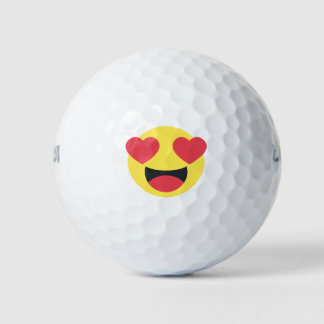Balles De Golf Visage des yeux du coeur Emoji