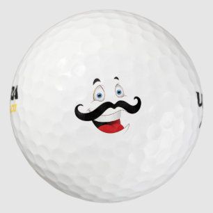 Balles De Golf Visage drôle avec Moustache