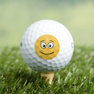 Balles De Golf Visage Souriant aux Yeux Ouverts