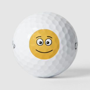 Balles De Golf Visage souriant avec yeux ouverts