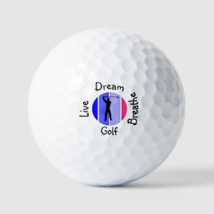 Balles De Golf Vivez, rêvez, respirez golf
