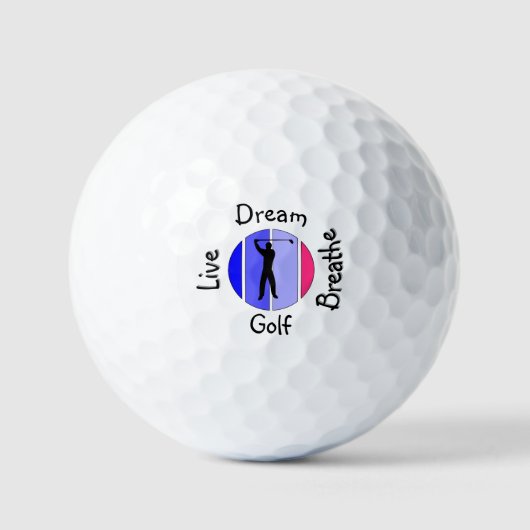 Balles De Golf Vivez, rêvez, respirez golf (Recto)