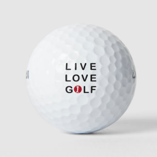 Balles De Golf Vivre, amour, golf design