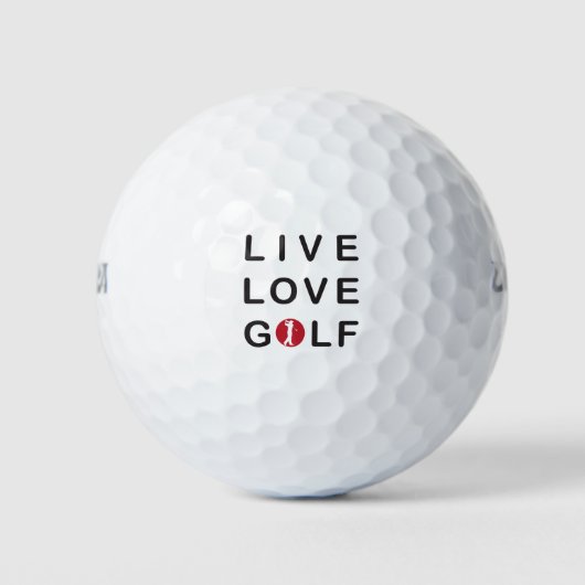 Balles De Golf Vivre, amour, golf design (Devant)