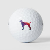 Balles De Golf Vizsla Chien Motif géométrique Silhouette violet (Devant)