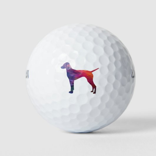 Balles De Golf Vizsla Chien Motif géométrique Silhouette violet