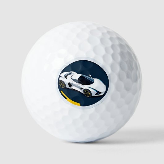 Balles De Golf Voiture de course au design dynamique (Recto)
