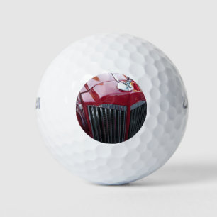 Balles De Golf Voiture rouge vintage avec capot chromé ornement