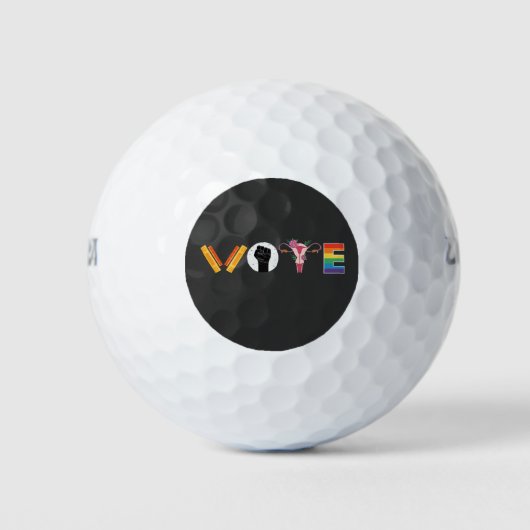 Balles De Golf VOTE Books Uterus LGBT Support (Devant)
