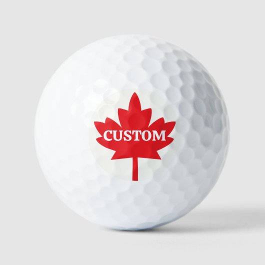 Balles De Golf Votre texte Conception de feuille d'érable rouge e (Recto)