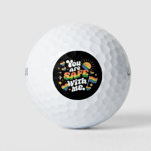 Balles De Golf Vous êtes en sécurité avec moi LGBT Rainbow Gay