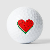 Balles De Golf Watermelon Heart Valentine's Day Free Palestine (Recto)