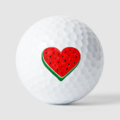 Balles De Golf Watermelon Heart Valentine's Day Free Palestine (Recto)