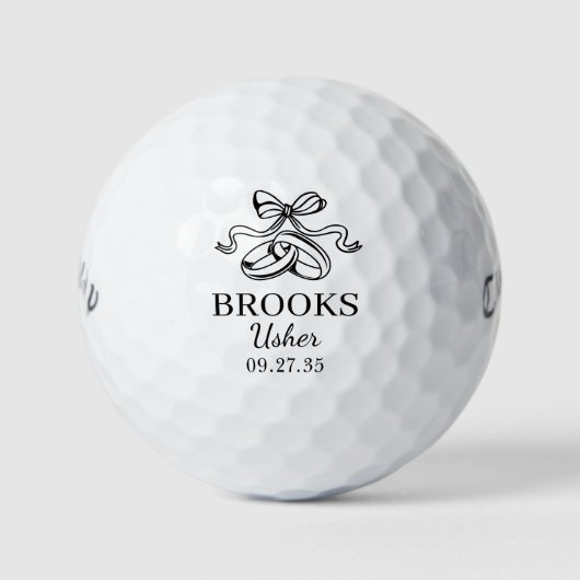 Balles De Golf Wedding Rings Usher (Devant)