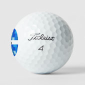 Balles De Golf White words and geometric blue background (Logo)
