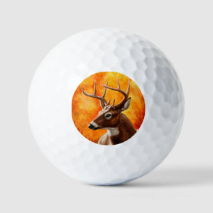 Balles De Golf Whitetail Deer Trophée Buck Head Golf Balls
