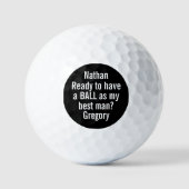 Balles De Golf Will You Be My Best Man Golf Ball Proposal Funny (Recto)