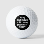 Balles De Golf Will You Be My Groomsman Golf Ball Proposal Funny (Recto)