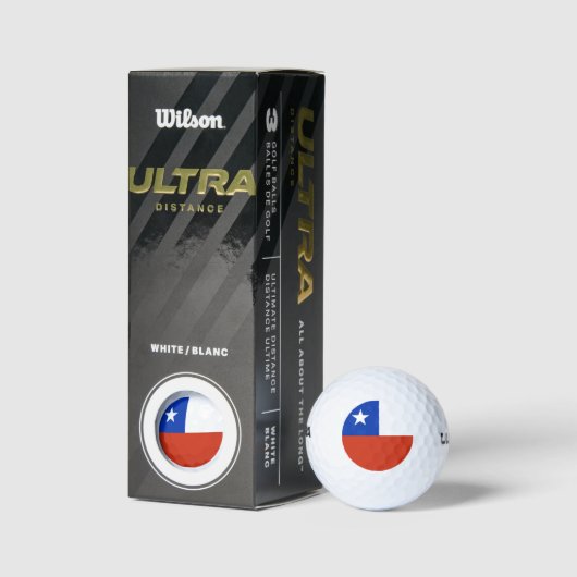 Balles De Golf Wilson Golf Ball avec drapeau du Chili (Emballage)