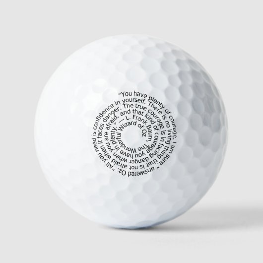 Balles De Golf Wizard of Oz courage quote golf ball (Recto)