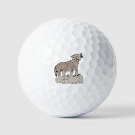 Balles De Golf Wolf Pup Howling (Recto)