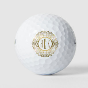 Balles De Golf Wreath à noeud celtique or et blanc