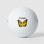 Balles De Golf Yellow Butterfly Design (Devant)