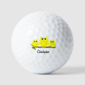 Balles De Golf Yellow Owl Design Personalised (Recto)