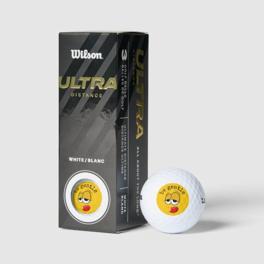 Balles De Golf Yikes Emoji Jaune (Emballage)