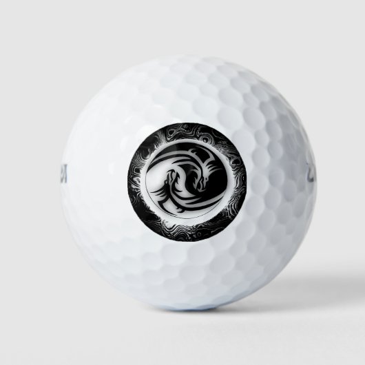 Balles De Golf Yin and Yang Asian Dragons (Devant)