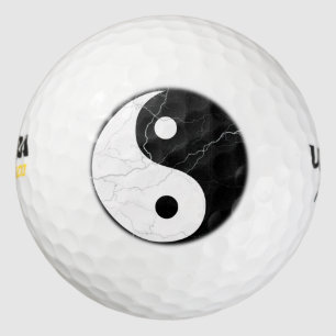 Balles De Golf Yin Yang noir et blanc