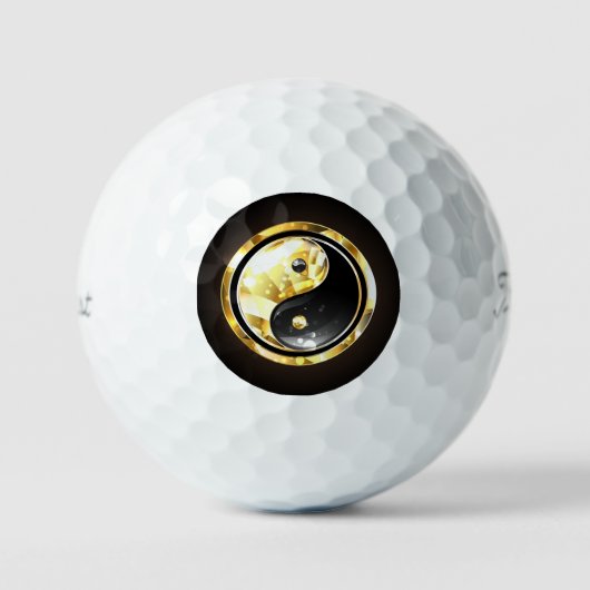 Balles De Golf Yin Yang or sur noir (Recto)