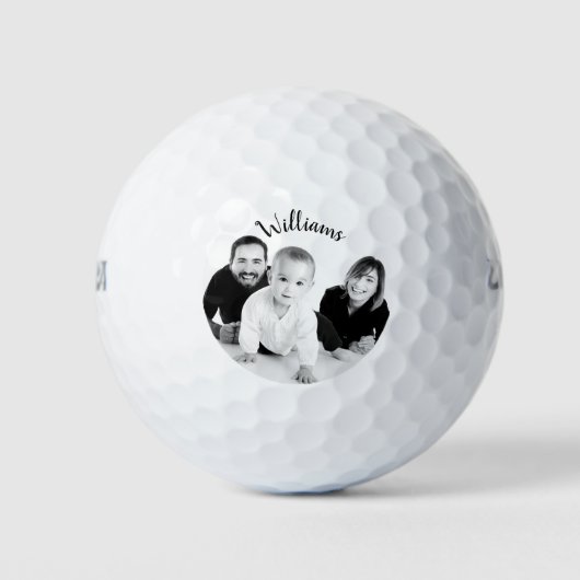 Balles De Golf YOUR PHOTO NOM DE FAMILY Personalized Golf Balls (Devant)
