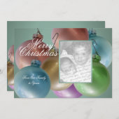Balles de Noël Carte Plat Photo Colorée (Devant / Derrière)