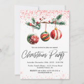 Balles de Noël Invitation à la fête de Noël (Devant)