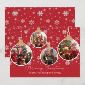 Balles de Noël Quatre Cartes photos (Devant / Derrière)