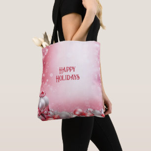 Balles de Noël rose blanc Sac fourre-tout de vacan