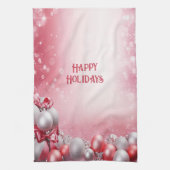 Balles de Noël rose blanc Vacances Serviette de cu (Vertical)