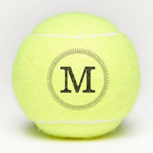 Balles De Tennis #2 personnalisé par monogramme noir