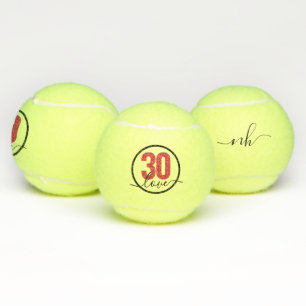 Balles De Tennis 30e anniversaire Coutume Monogramme Boules de tenn