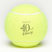 Balles De Tennis 40 et Classy Elegant Script Name 40th Birthday (Dos)