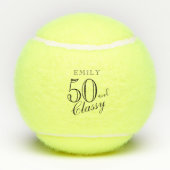 Balles De Tennis 50 et Classy Elegant Script Name 50th Birthday (Dos)