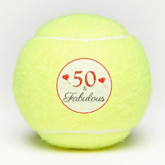 Balles De Tennis 50 et fabuleuse citation Rouge 50e anniversaire (Devant)