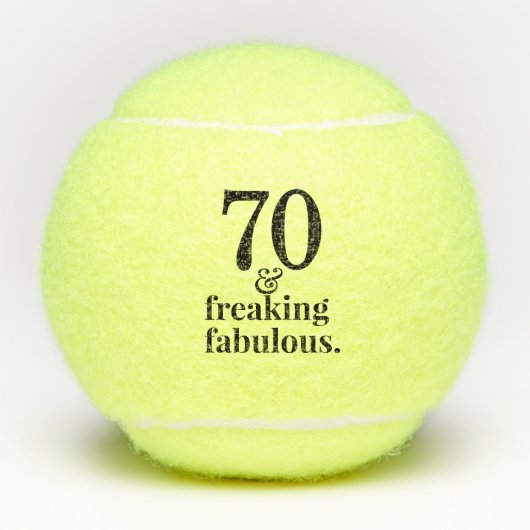 Balles De Tennis 70e anniversaire Funny & Fab Custom Age Motivation (Devant)