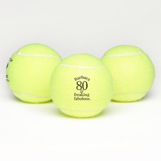 Balles De Tennis 80e anniversaire Funny Fabuleux Personnalisé (Multiple)