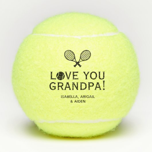 Balles De Tennis Aimez-vous grand-père (Devant)
