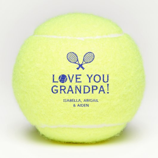 Balles De Tennis Aimez-vous grand-père (Devant)