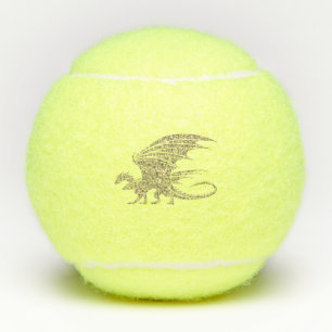 Balles De Tennis Amazing Mosaic Dragon Golden