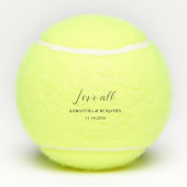 Balles De Tennis Amour Tout Groupe de Mariage Personnalisé (Dos)