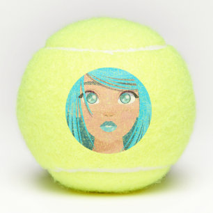 BALLES DE TENNIS ANIME CARTOON GIRL